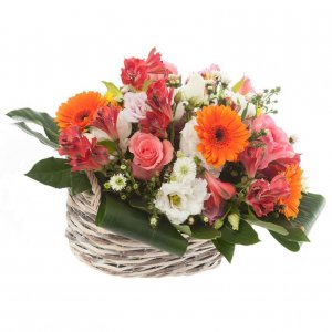 Coloured flowers Basket