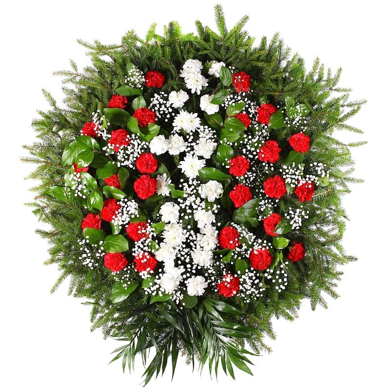 Carnations funeral wreath